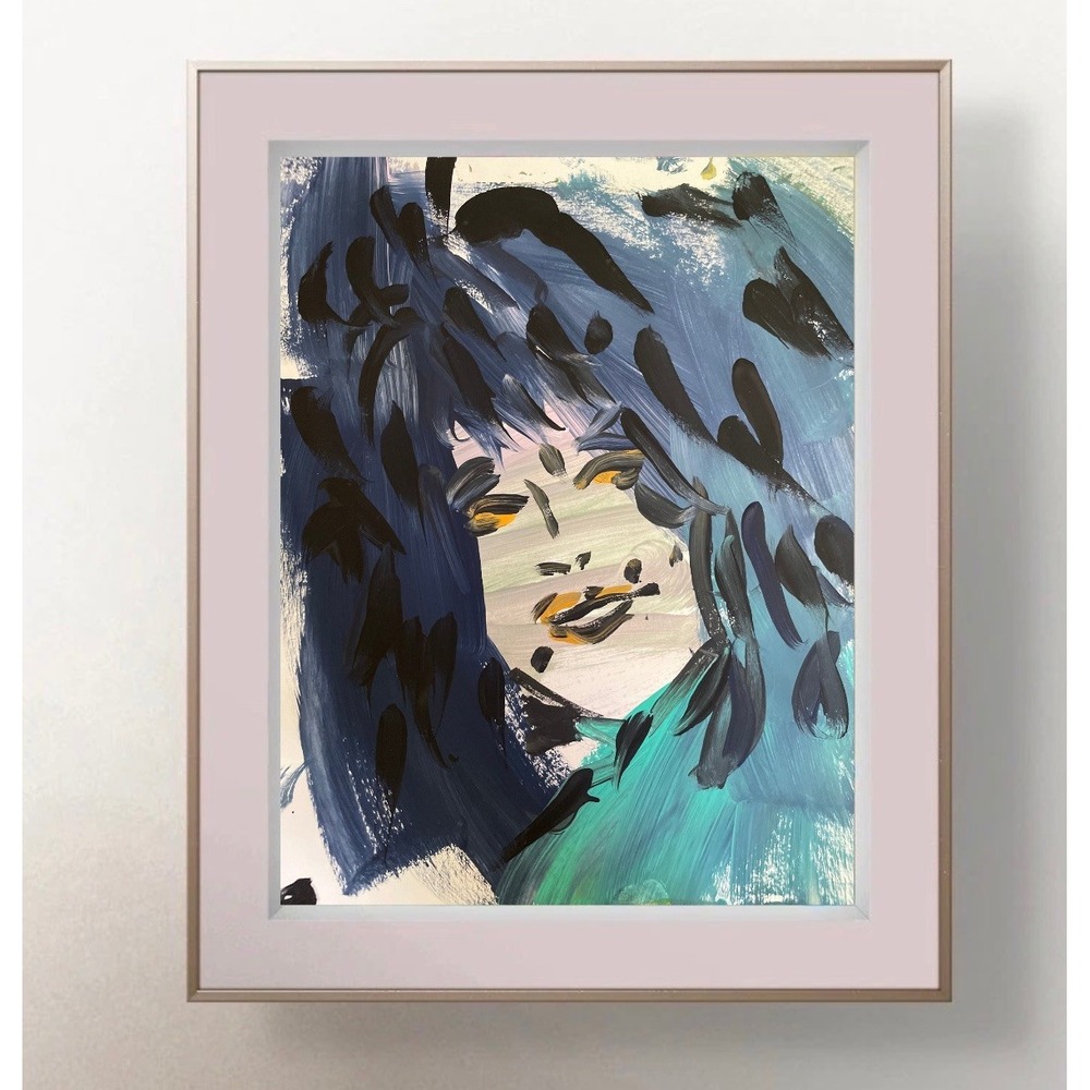 OMAN Dolly Parton Abstract Pop Art Portrait Painting 8.5x11 Paper Minimalism